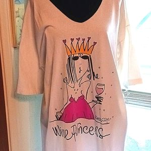 Emerson Street "Wine Princess" night shirt, one size fits most
